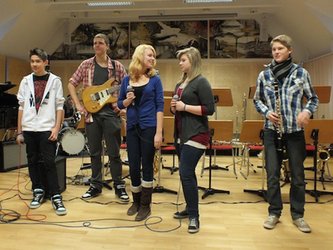 Teenieband beim Proben